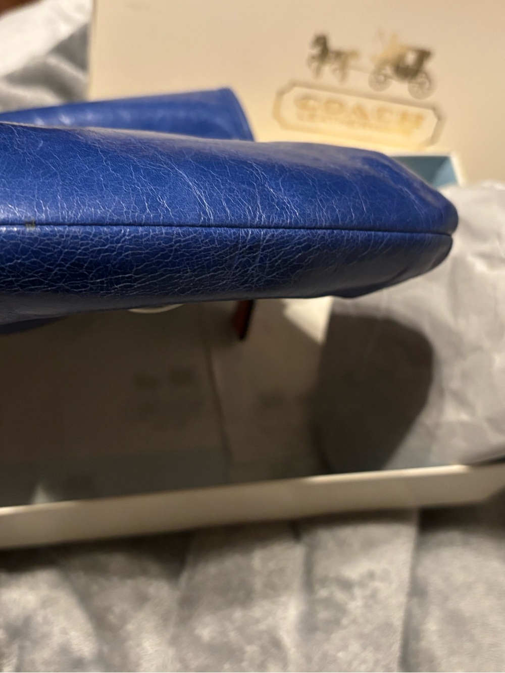 Coach Royal Blue Leather Shoulder Bag - Picture 3 of 6